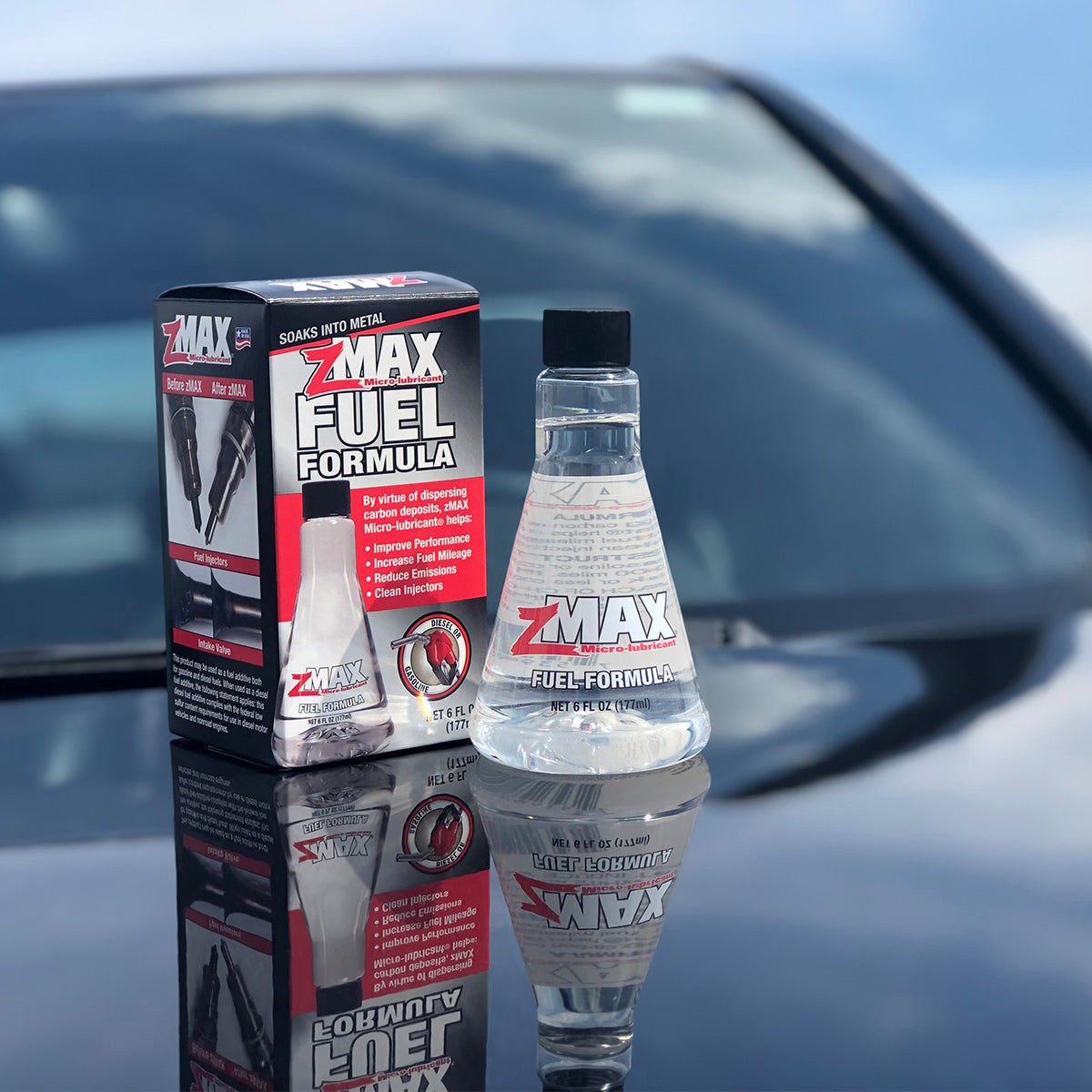 zMAX 58-106 - Fuel Formula - Easy to Use - Fuel Treatment Reduces Carbon Build-Up & Lubricates Metal Extending Life of Vehicle - Runs Efficiently Improving Gas or Diesel Mileage - 6 oz. - 4 Pack