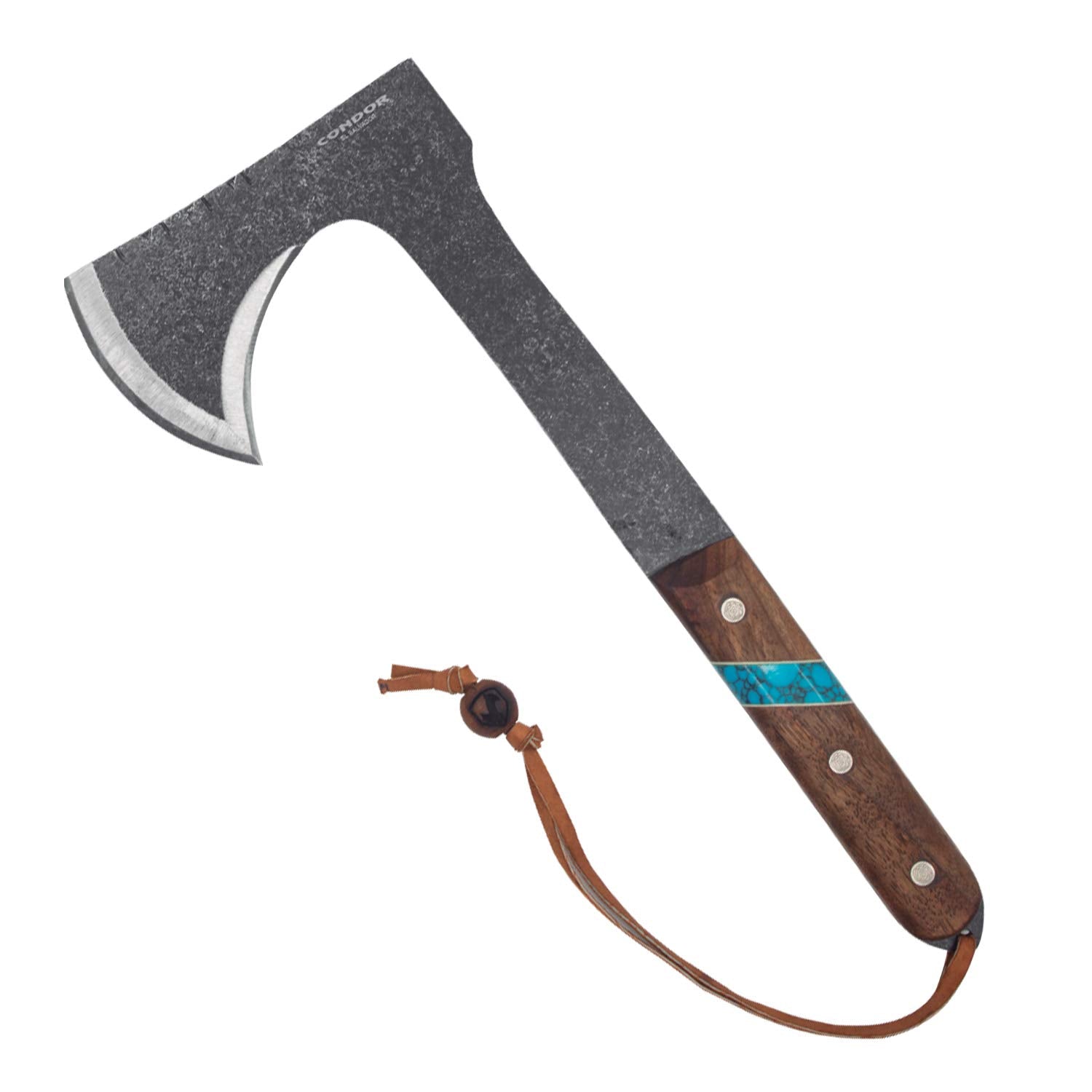 Condor Tool & Knife, Blue River Tomahawk, 1075 High Carbon Steel, 13 in Overall Length, Leather Sheath