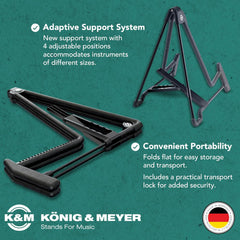 K&M 17581.014.55 Heli 2 Electric Guitar Stand | German Made | Black
