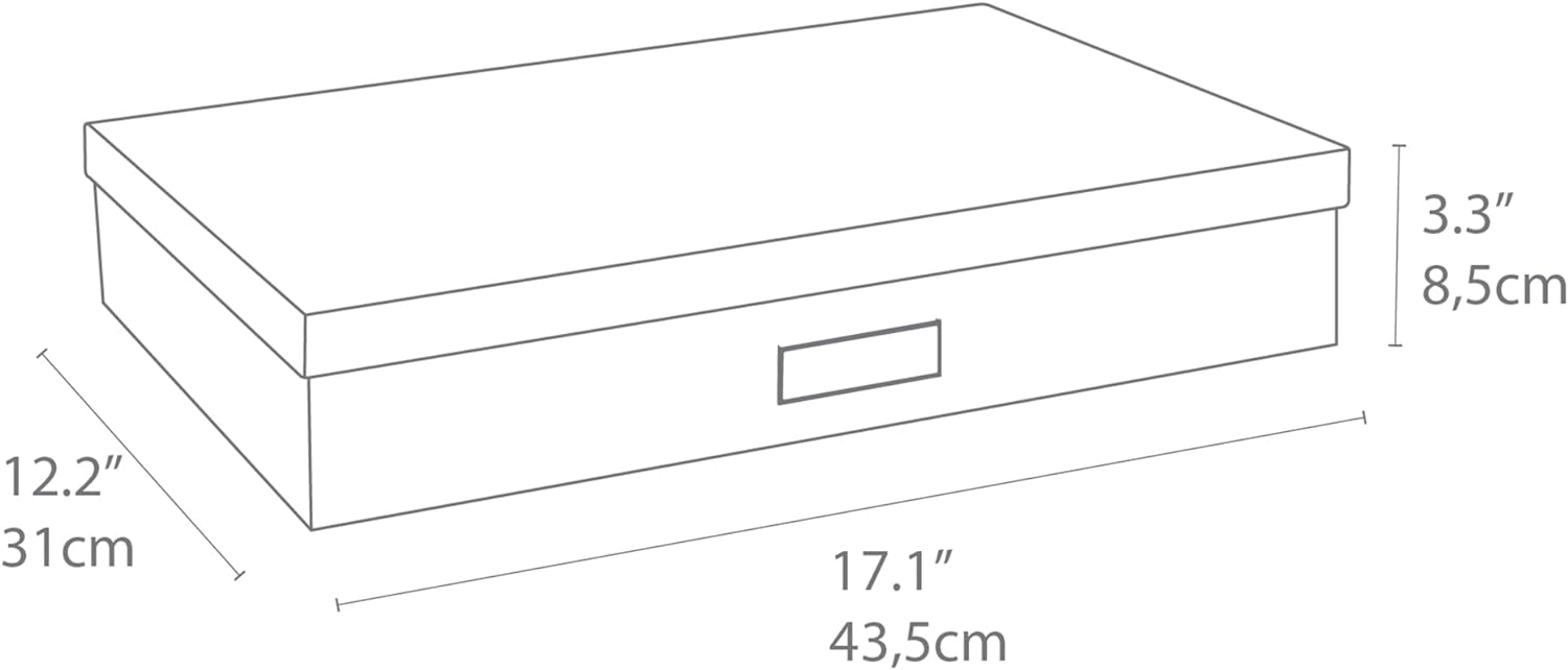 Bigso Sverker Fiberboard Legal/Art Storage Box, 3.3 x 17.1 x 12.2 in, Dark Grey