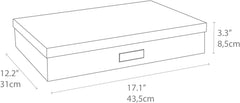 Bigso Sverker Fiberboard Legal/Art Storage Box, 3.3 x 17.1 x 12.2 in, Dark Grey