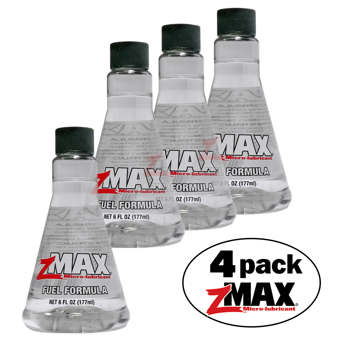 zMAX 58-106 - Fuel Formula - Easy to Use - Fuel Treatment Reduces Carbon Build-Up & Lubricates Metal Extending Life of Vehicle - Runs Efficiently Improving Gas or Diesel Mileage - 6 oz. - 4 Pack