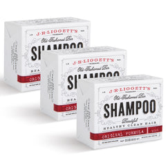 J·R·LIGGETT'S All-Natural Shampoo Bar, Original Formula - Supports Strong and Healthy Hair - Nourish Follicles with Antioxidants and Vitamins - Detergent and Sulfate-Free, Set of 3, 3.5 Ounce Bars
