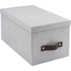 Bigso Silvia Storage Box w/Leather Handle - 5.9 x 6.5 x 11.6" Ash