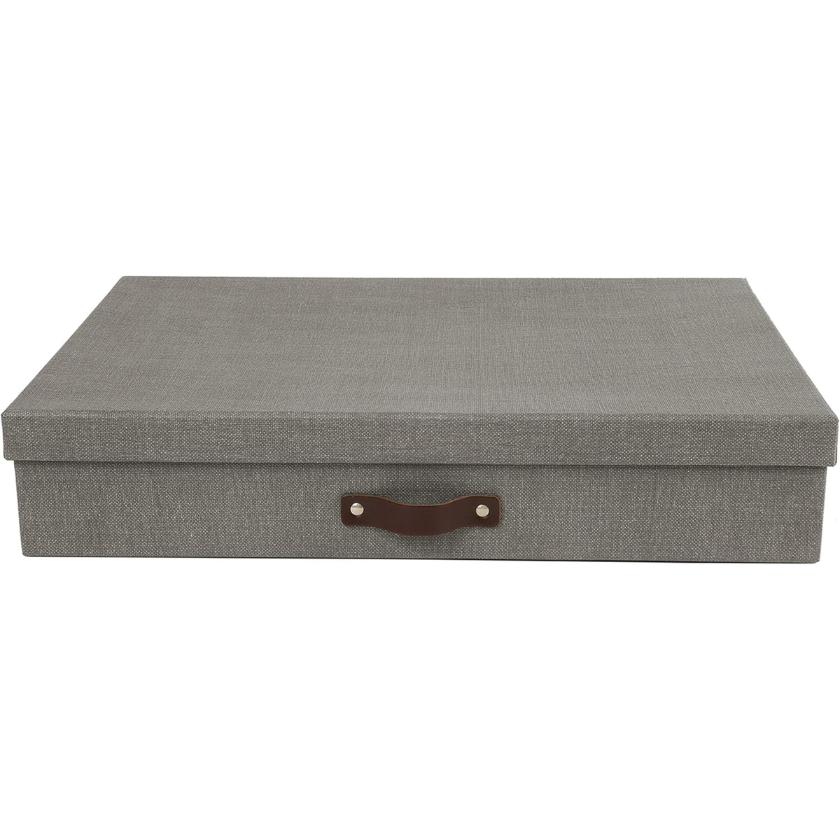 Bigso Sverker Canvas Fiberboard Legal/Art Storage Box, 3.3 x 17.1 x 12.2 in, Grey