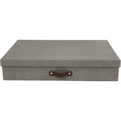 Bigso Sverker Canvas Fiberboard Legal/Art Storage Box, 3.3 x 17.1 x 12.2 in, Grey