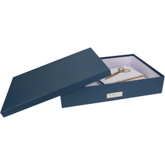 Bigso Sverker Fiberboard Legal/Art Storage Box, 3.3 x 17.1 x 12.2 in, Blue