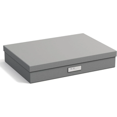 Bigso Sverker Fiberboard Legal/Art Storage Box, 3.3 x 17.1 x 12.2 in, Grey