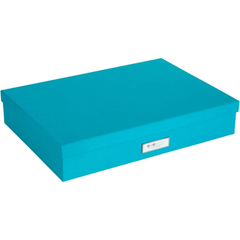 Bigso Sverker Fiberboard Legal/Art Storage Box, 3.3 x 17.1 x 12.2 in, Turquoise