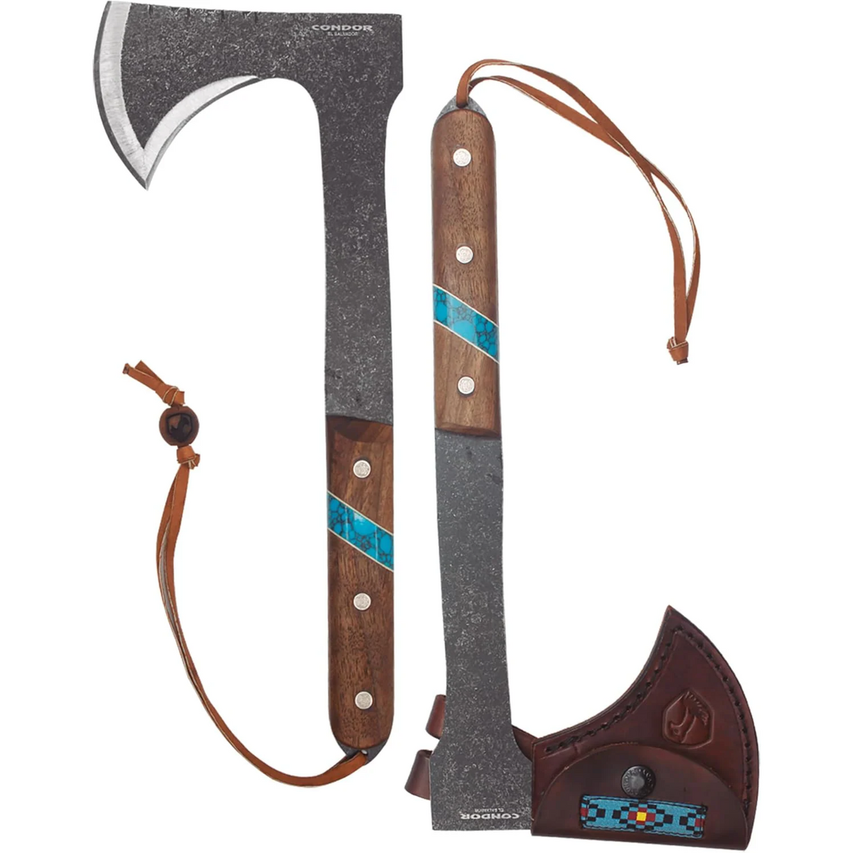 Condor Tool & Knife, Blue River Tomahawk, 1075 High Carbon Steel, 13 in Overall Length, Leather Sheath
